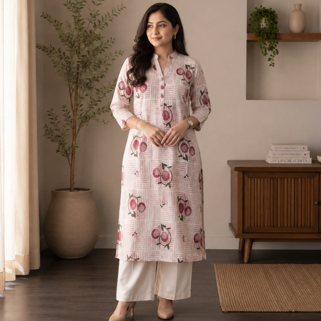 Floral Breeze Co-ord Set- Blush Pink
