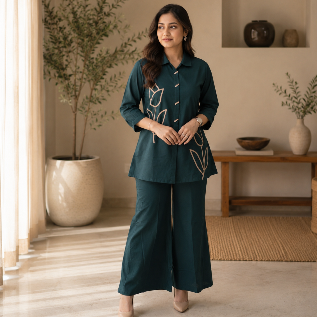 Teal Tulip Co-ord Set