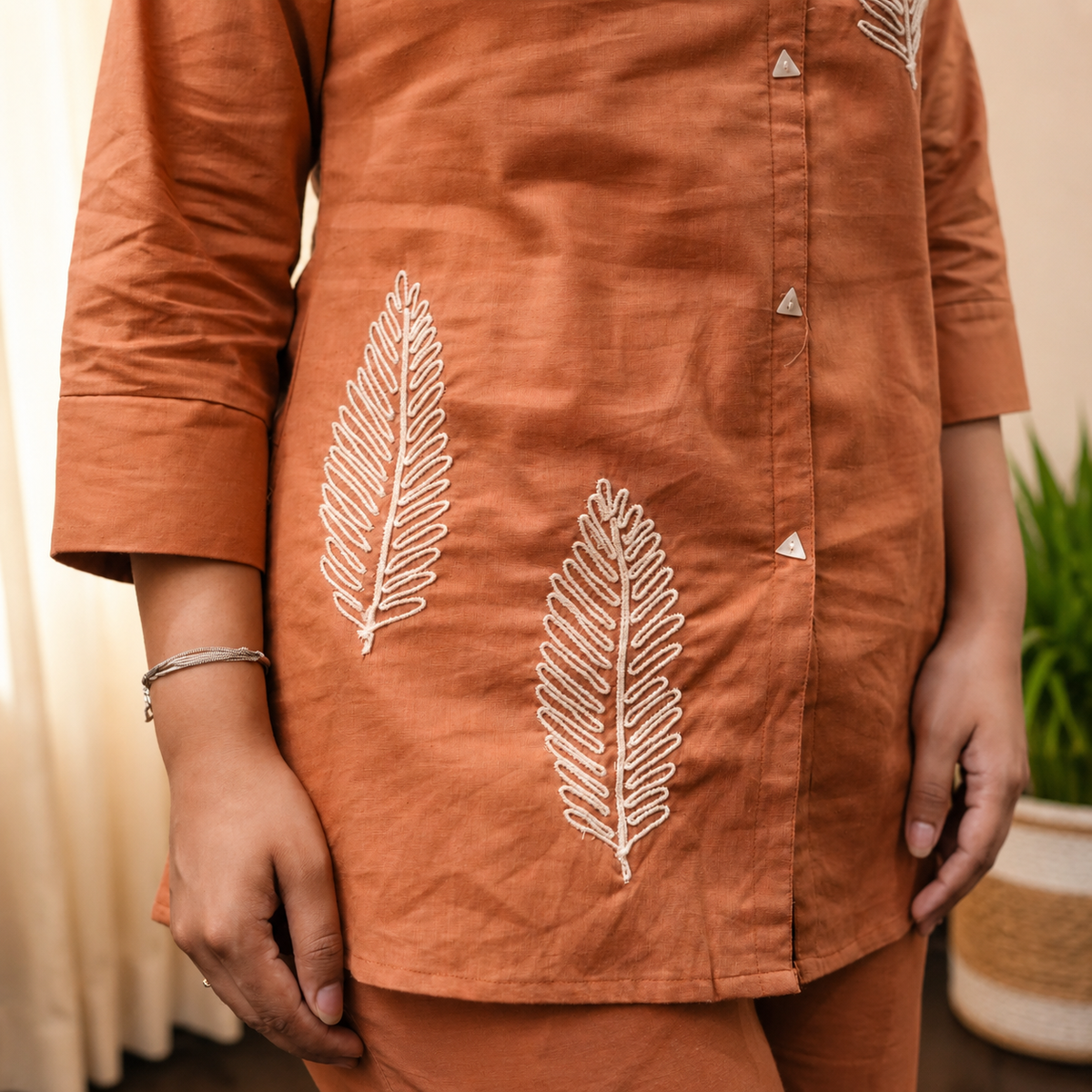Peach Botanical Leaves Co-ord Set
