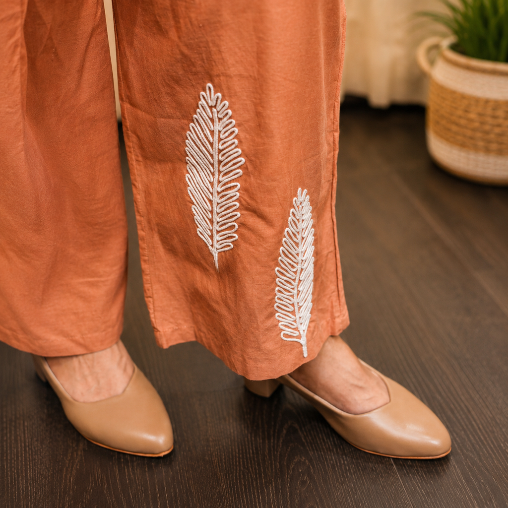 Peach Botanical Leaves Co-ord Set