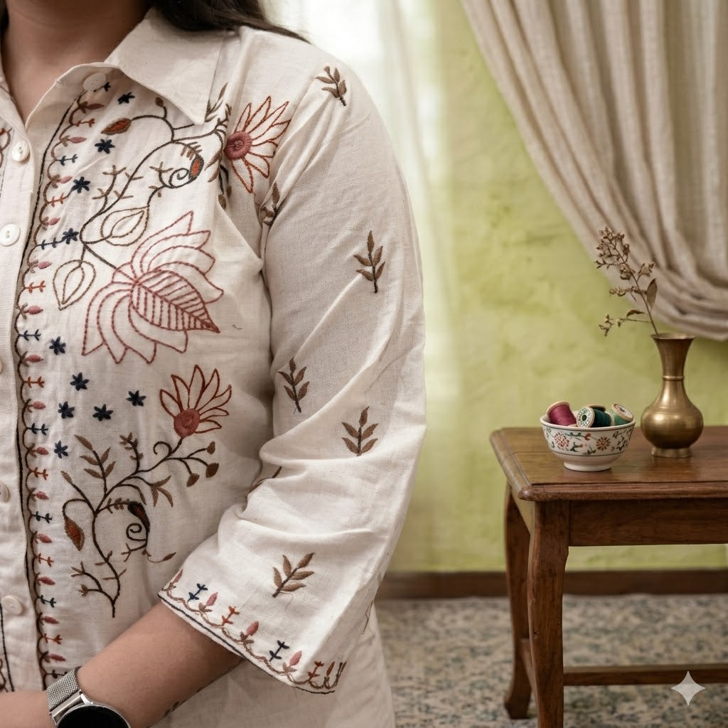 Kashida Garden embroidery Co-ord Set