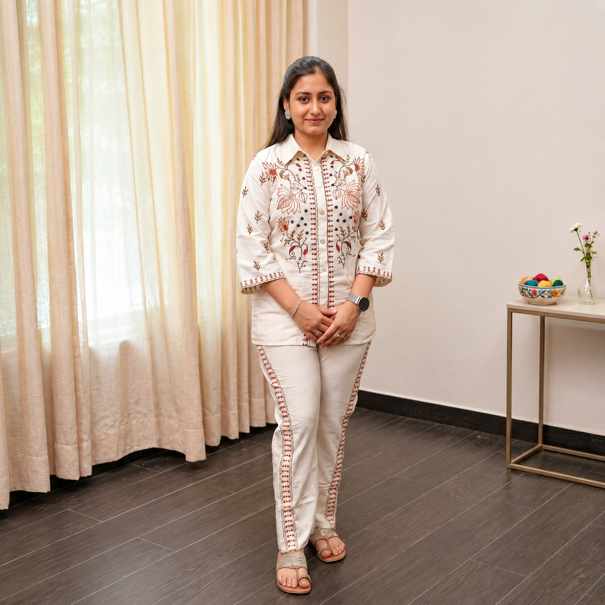 Kashida Garden embroidery Co-ord Set