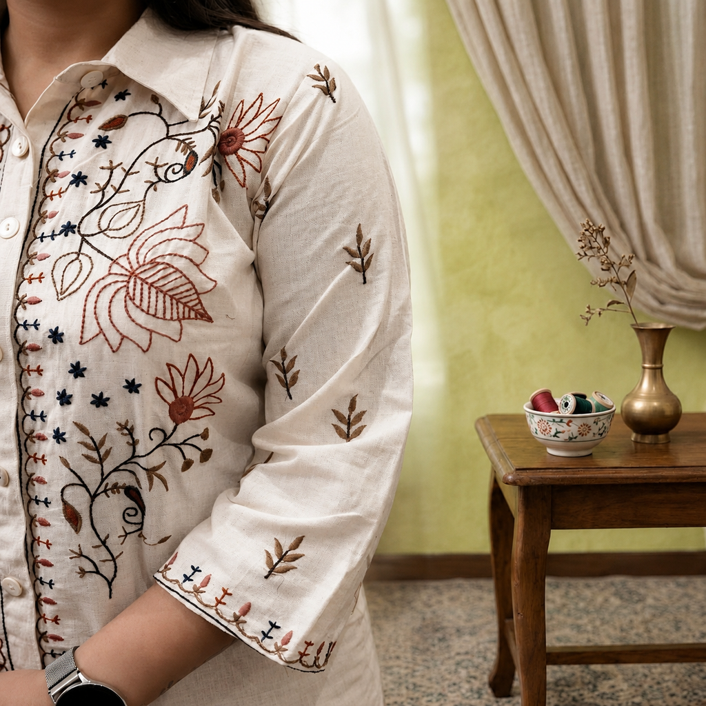 Kashida Garden embroidery Co-ord Set