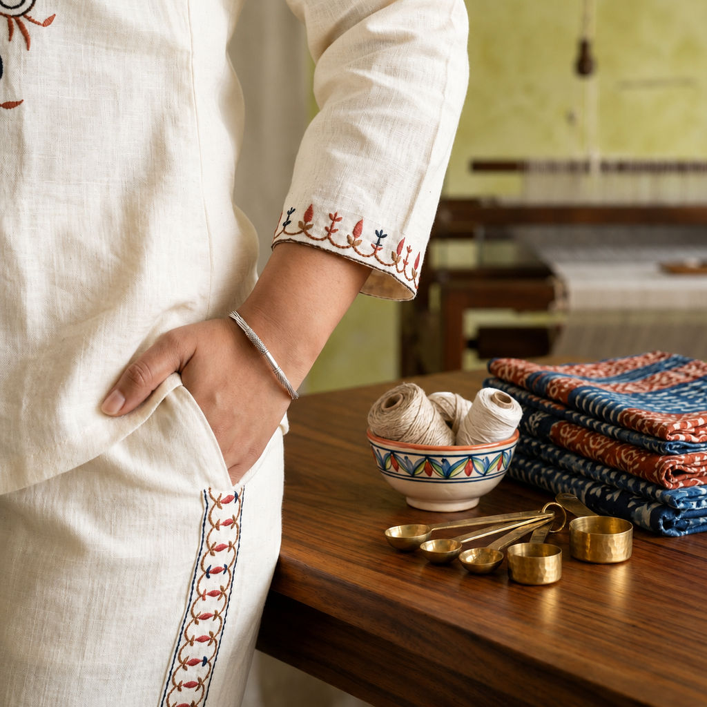 Kashida Garden embroidery Co-ord Set