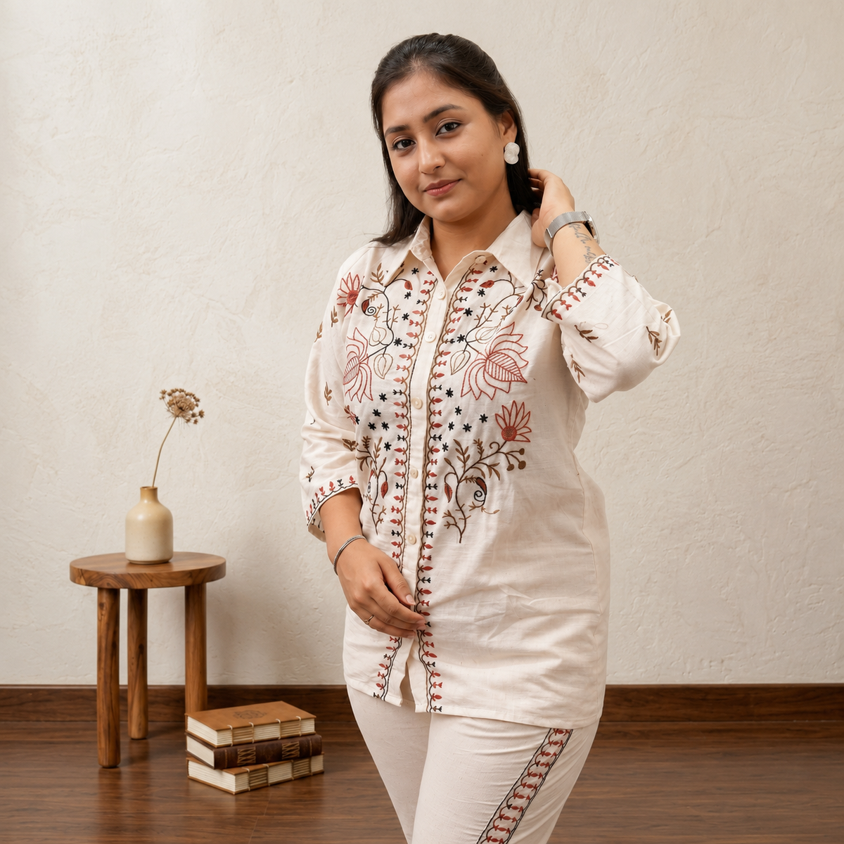 Kashida Garden embroidery Co-ord Set