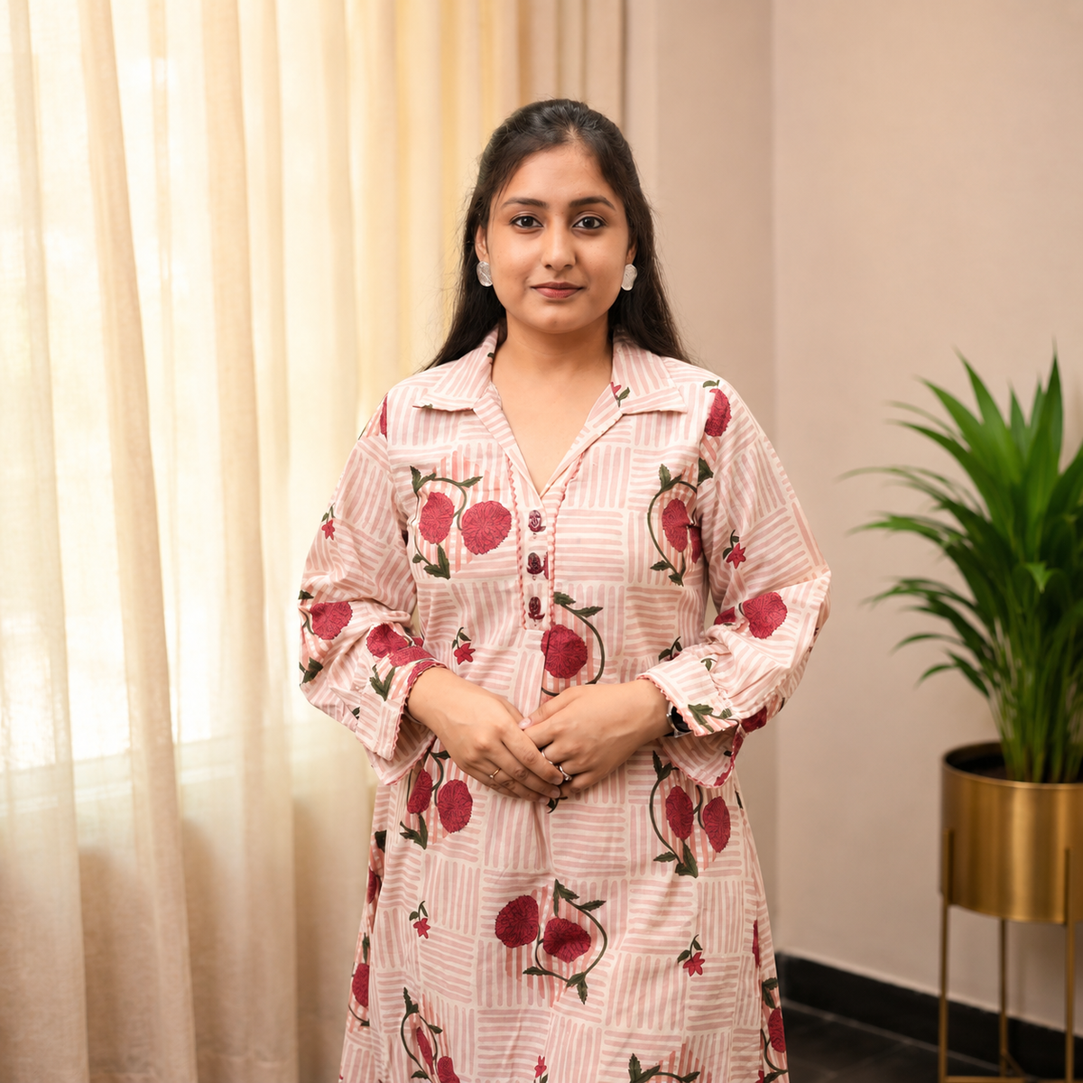 Floral Breeze Co-ord Set- Blush Pink