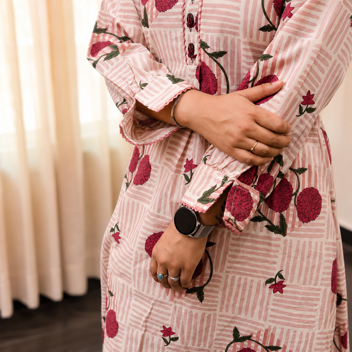 Floral Breeze Co-ord Set- Blush Pink