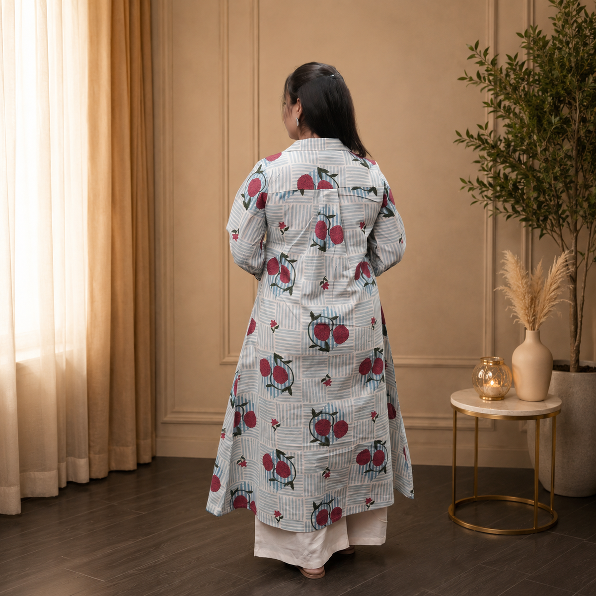 Floral Breeze Co-ord Set Aqua Blue